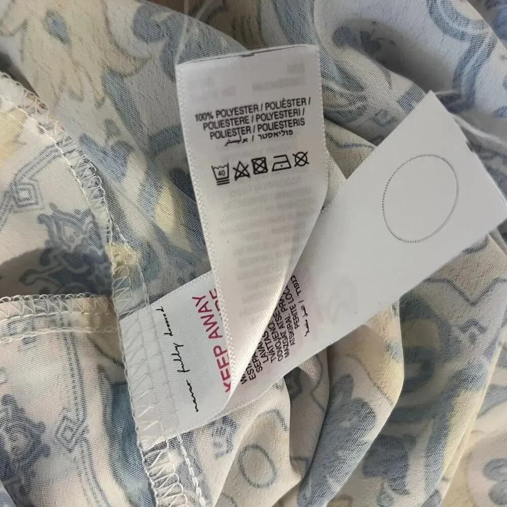 Never Fully Dressed Amalfi Tile Print High Rise Shorts Blue Yellow Boho Size 18 - Picture 10 of 10